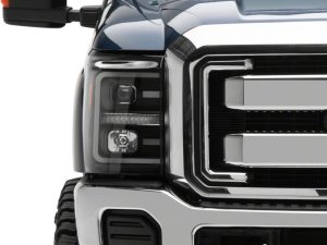 Ford F-350 Super Duty LED Headlights - Front - Raxiom - Projector with Clear Lens - Black Housing - `11-`16 Ford F-350 Super Duty LED Headlights - Front - Raxiom - Projector with Clear Lens - Black Housing - `11-`16