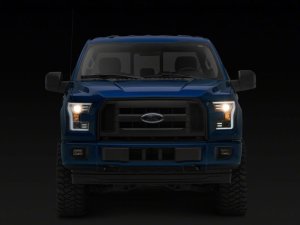 Ford F-150 LED Headlights - Raxiom - Projector with LED Accent, Clear Lens - Chrome - `15-`17