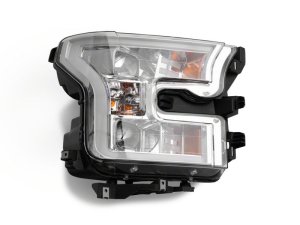Ford F-150 LED Headlights - Raxiom - Projector with LED Accent, Clear Lens - Chrome - `15-`17