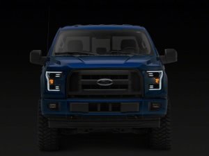Ford F-150 LED Headlights - Raxiom - Projector with LED Accent, Clear Lens - Chrome - `15-`17