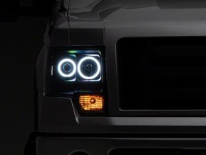Ford F-150 LED Headlights - Raxiom - Super White Halo Projector - Black - `09-`14 Ford F-150 LED Headlights - Raxiom - Super White Halo Projector - Black - `09-`14