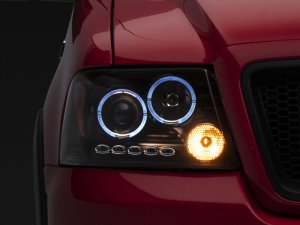 Ford F-150 LED Headlights - Raxiom - Dual LED Halo Projector - Black - `04-`08