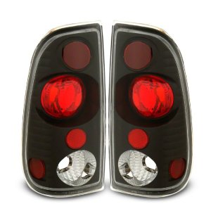Ford F-150 LED Taillights - Raxiom - Axial Series Version 2 - Black - Red/Clear Lens - `97-`03