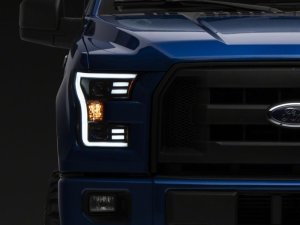 Ford F-150 LED Headlights - Raxiom - G3 Projector with LED Accent - Black - `15-`17