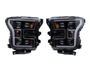 Ford F-150 LED Headlights - Raxiom - G3 Projector with LED Accent - Black - `15-`17