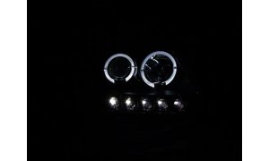 Ford F-150 LED Headlights - Raxiom - Halo Projector - Black Housing - `97-`03