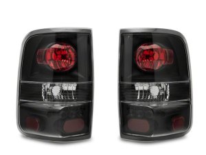 Ford F-150 Styleside Tail Lights - Rear - Raxiom - Euro Style - Black Housing - Red/Clear Lens - `04-`08
