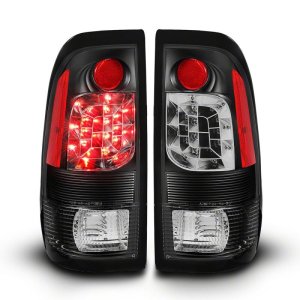 Ford F-150 LED Taillights - Raxiom - Red/Clear Lens - Black - `97-`03