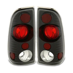 Ford F-150 LED Taillights - Raxiom - Axial Series Version 2, Carbon Fiber - Red/Clear Lens - `97-`03