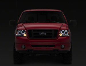 Ford F-150 LED Headlights - Raxiom - Dual LED Halo Projector - Chrome - `04-`08