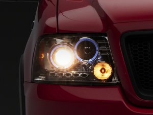 Ford F-150 LED Headlights - Raxiom - Dual LED Halo Projector - Chrome - `04-`08
