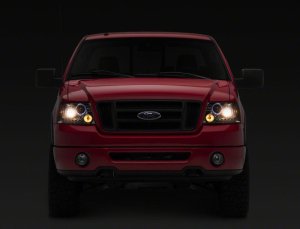 Ford F-150 LED Headlights - Raxiom - Dual LED Halo Projector - Chrome - `04-`08