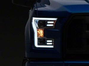 Ford F-150 LED Headlights - Raxiom - Projector with LED Accent - Chrome - `15-`17