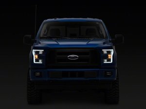 Ford F-150 LED Headlights - Raxiom - Projector with LED Accent - Chrome - `15-`17