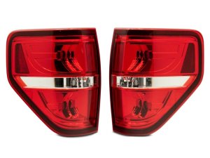 Ford F-150 LED Taillights - Raxiom - Chrome Housing - Red/Clear Lens - `09-`14