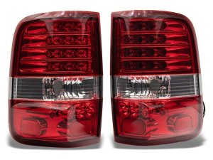 Ford F-150 LED Taillights - Raxiom - Chrome Housing - Red/Clear - `04-`08