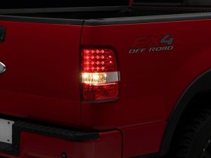 Ford F-150 LED Taillights - Raxiom - Chrome Housing - Red/Clear - `04-`08
