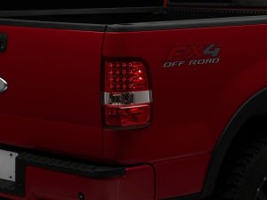 Ford F-150 LED Taillights - Raxiom - Chrome Housing - Red/Clear - `04-`08