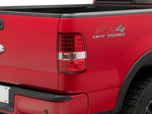 Ford F-150 LED Taillights - Raxiom - Chrome Housing - Red/Clear - `04-`08