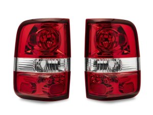 Ford F-150 LED Taillights - Raxiom - OEM Style - Chrome Housing- Red Lens - `04-`08