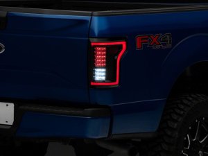 Ford F-150 LED Taillights - Rear - Raxiom - Black Housing - Smoked - `15-`17