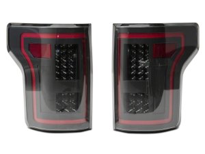 Ford F-150 LED Taillights - Raxiom - Sequential Turn Signals, Clear Lens - Black - `15-`17