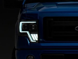 Ford F-150 LED Headlights - Raxiom - Axial G4 Light Bar Switchback Projector - Black Housing - `09-`14