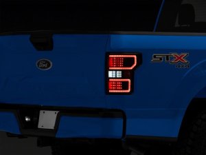 Ford F-150 LED Taillights - Rear - Raxiom - Axial Series with Sequential Turn Signals - Black Housing with Clear Lens - `18-`20