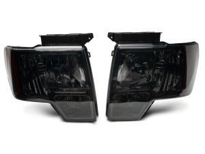 Ford F-150 LED Headlights - Raxiom - OEM Style - Chrome Housing, Smoked Lens - `09-`14