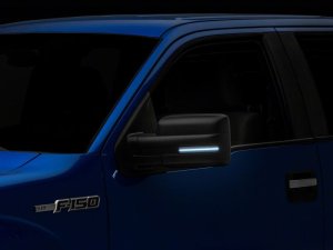 Ford F-150 Side Mirrors - Driver and Passenger Side - Raxiom - Axial Series White LED Mirror Turn Signal - Smoked - `09-`14