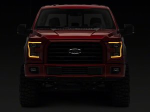 Ford F-150 LED Headlights - Raxiom - Projector with LED Amber DRL - Black - `15-`17
