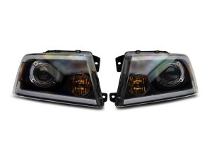 Ford F-150 LED Headlights - Raxiom - Axial Series Projector with SEQL LED Bar - Black Housing with Clear Lens - `04-`08