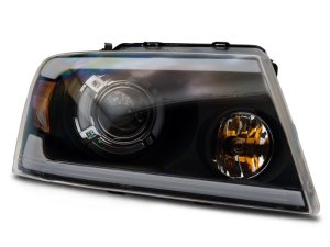 Ford F-150 LED Headlights - Raxiom - Axial Series Projector with SEQL LED Bar - Black Housing with Clear Lens - `04-`08