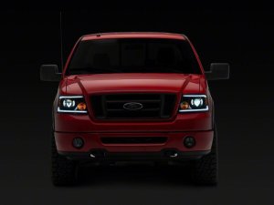 Ford F-150 LED Headlights - Raxiom - Proj Headlights/Seq LED Bar - Clear Lens - Black - `04-`08
