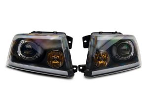 Ford F-150 LED Headlights - Raxiom - Proj Headlights/Seq LED Bar - Clear Lens - Black - `04-`08