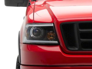 Ford F-150 LED Headlights - Raxiom - Proj Headlights/Seq LED Bar - Clear Lens - Black - `04-`08