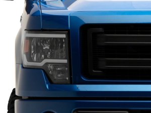 Ford F-150 LED Headlights - Raxiom - Axial Series with LED Bar - Black Housing, Clear Lens - `09-`14
