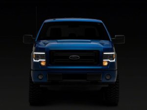 Ford F-150 LED Headlights - Raxiom - Axial Series with LED Bar - Black Housing, Clear Lens - `09-`14