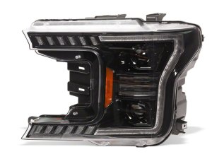 Ford F-150 LED Headlights - Raxiom - LED Halo Surround with Amber DRL - Black Housing - `18-`20