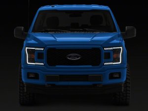 Ford F-150 LED Headlights - Raxiom - Halo Surround with White DRL - Black - `18-`20