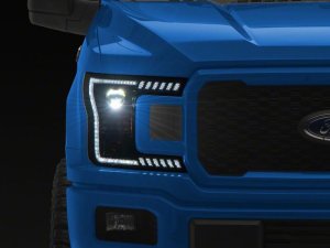 Ford F-150 LED Headlights - Raxiom - Halo Surround with White DRL - Black - `18-`20