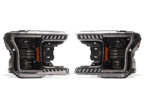 Ford F-150 LED Headlights - Raxiom - Halo Surround with White DRL - Black - `18-`20