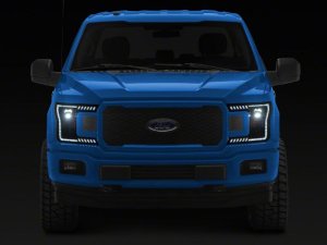Ford F-150 LED Headlights - Raxiom - Halo Surround with White DRL - Black - `18-`20