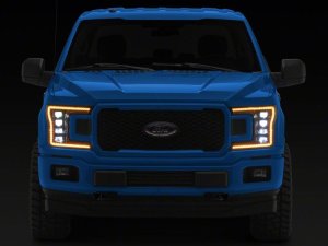 Ford F-150 LED Headlights - Raxiom - CXR Series with Amber DRL - Black - `18-`20