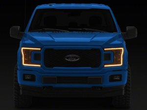 Ford F-150 LED Headlights - Raxiom - CXR Series with Amber DRL - Black - `18-`20