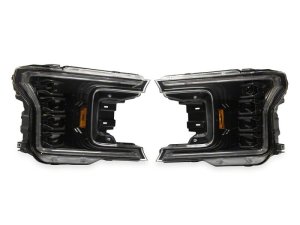 Ford F-150 LED Headlights - Raxiom - CXR Series with Amber DRL - Black - `18-`20