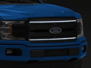 Ford F-150 Replacement Grille - Raxiom - CXR Series LED Upper with White DRL - Black - `18-`20 Ford F-150 Replacement Grille - Raxiom - CXR Series LED Upper with White DRL - Black - `18-`20