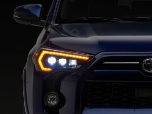 Toyota 4Runner LED Headlights - Raxiom - CXR Series with Amber DRL - Black - `14-`24