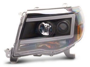 Toyota Tacoma LED Headlights - Front - Raxiom - Axial Series LED DRL Projector - Black Housing - `05-`11