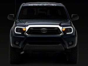 Toyota Tacoma LED Headlights - Raxiom - Axial Series w/ LED Bar, Black Housing - `12-`15